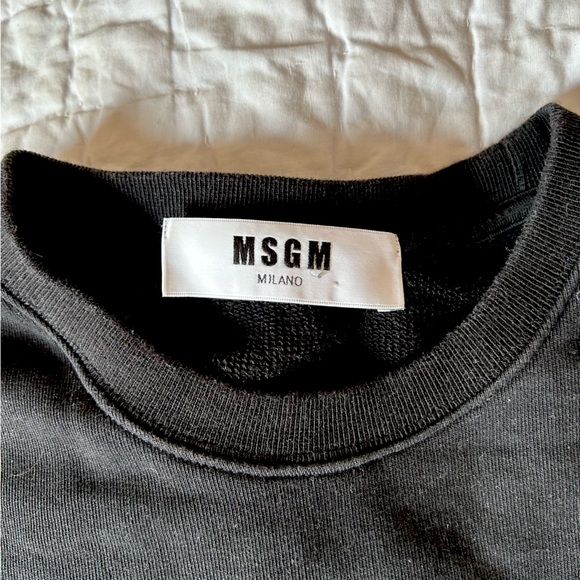 MSGM Solid colour cotton sweatshirt with a box logo MEN - Picture 6 of 7